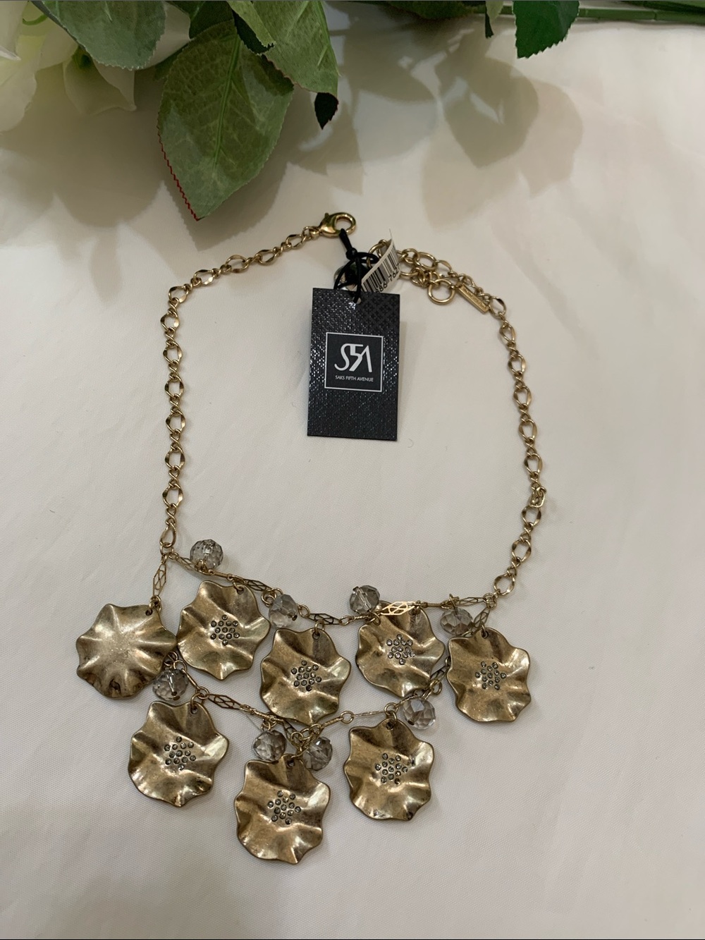 Brand New bib necklace saks 5th Avenue